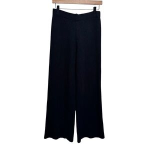 Kate Hewko Black Knit Wide Leg Wool Blend Pants Size Medium Large